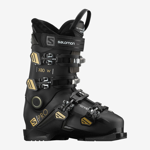 Salomon S/Pro X80 W CS Ski Boot 2021 Black, Beluga, Gold Colorway